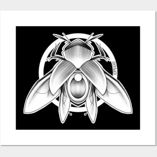 scarab (black and grey) Posters and Art